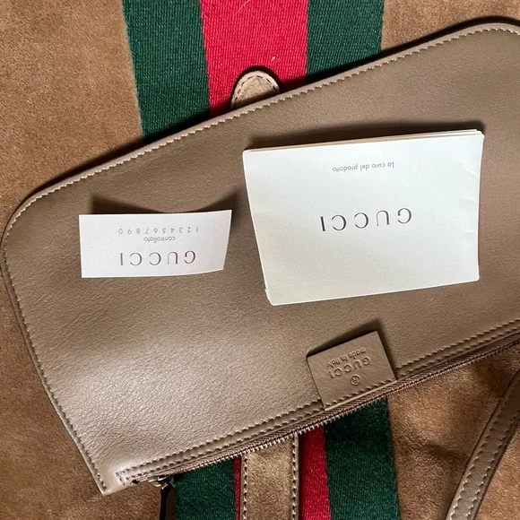 Gucci 
Suede Cudu Web Large Jackie Hobo Marron Glace - Picture 7 of 11